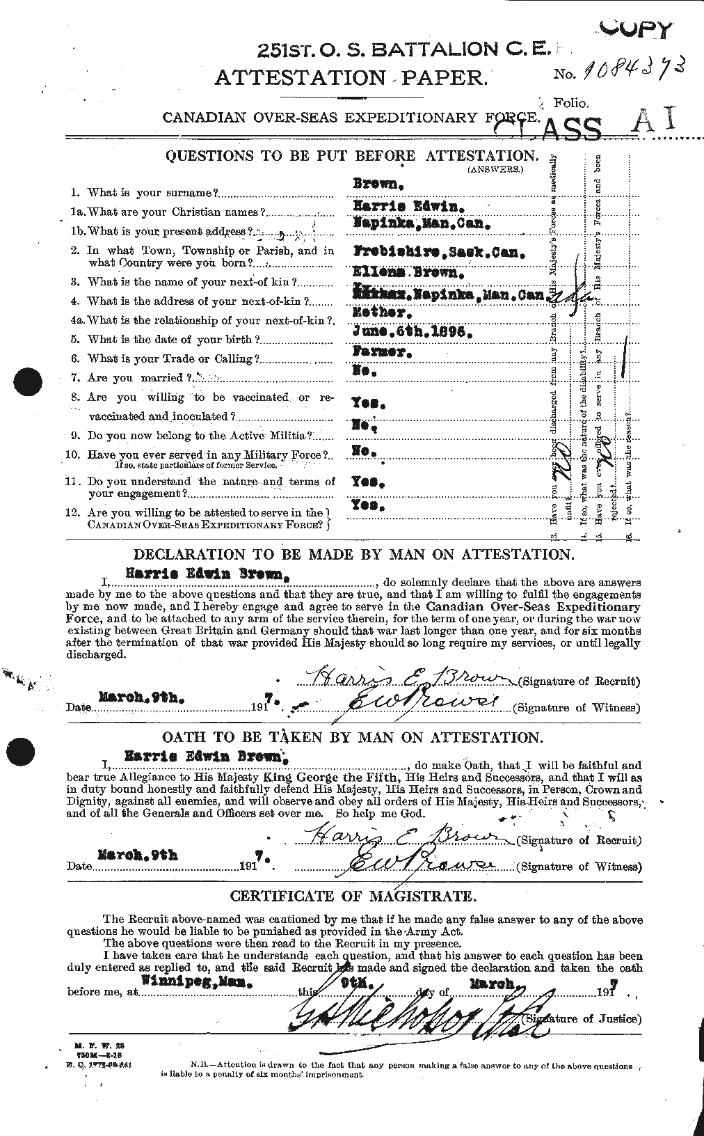 Personnel Records of the First World War - CEF 265379a