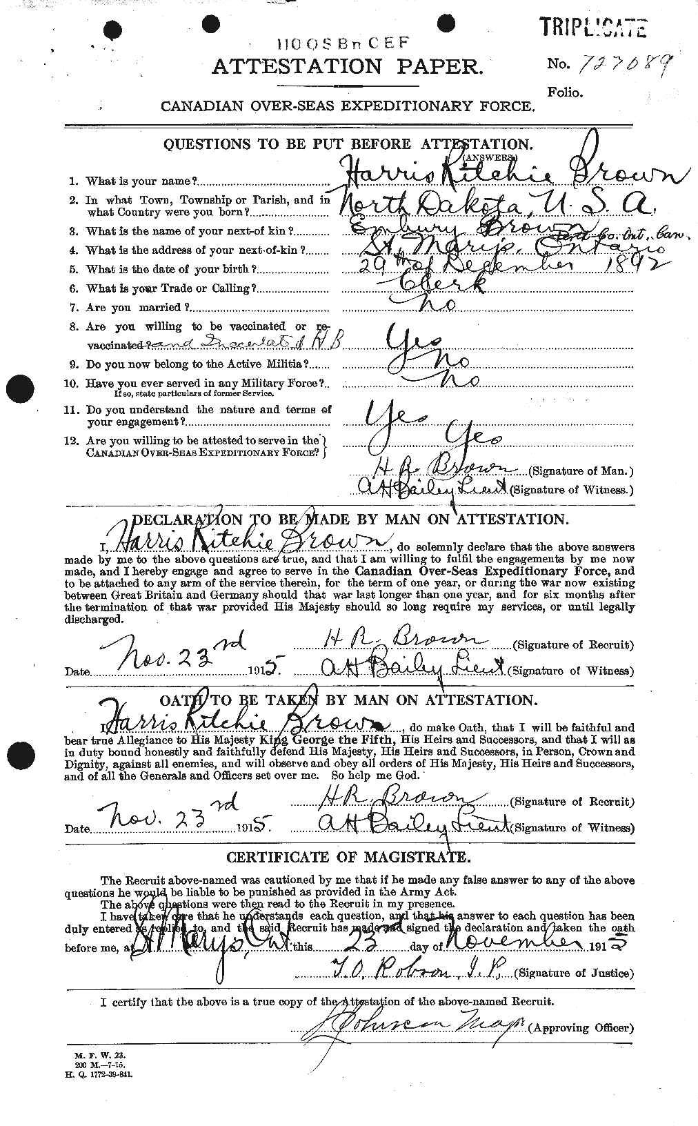 Personnel Records of the First World War - CEF 265380a