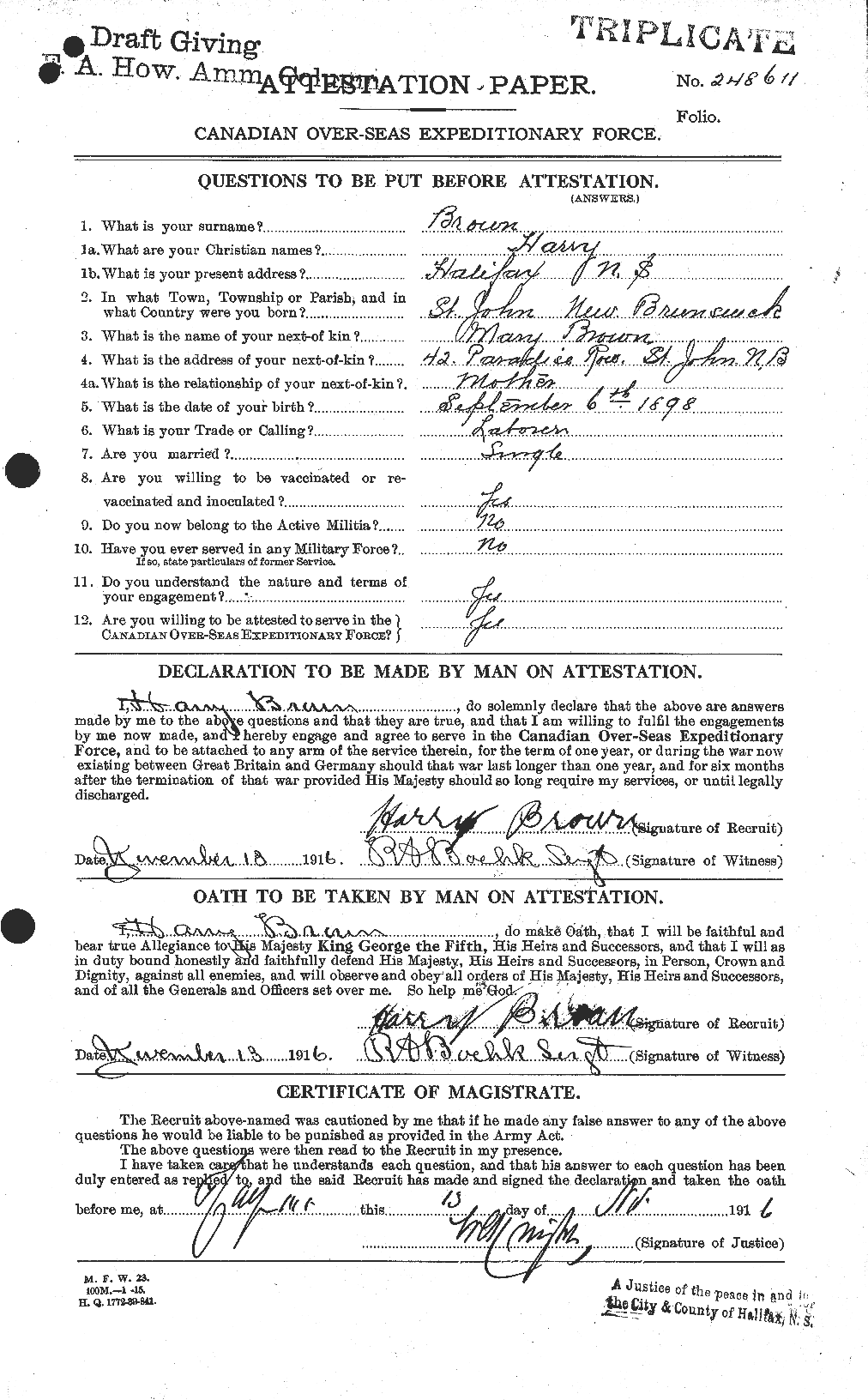 Personnel Records of the First World War - CEF 265395a