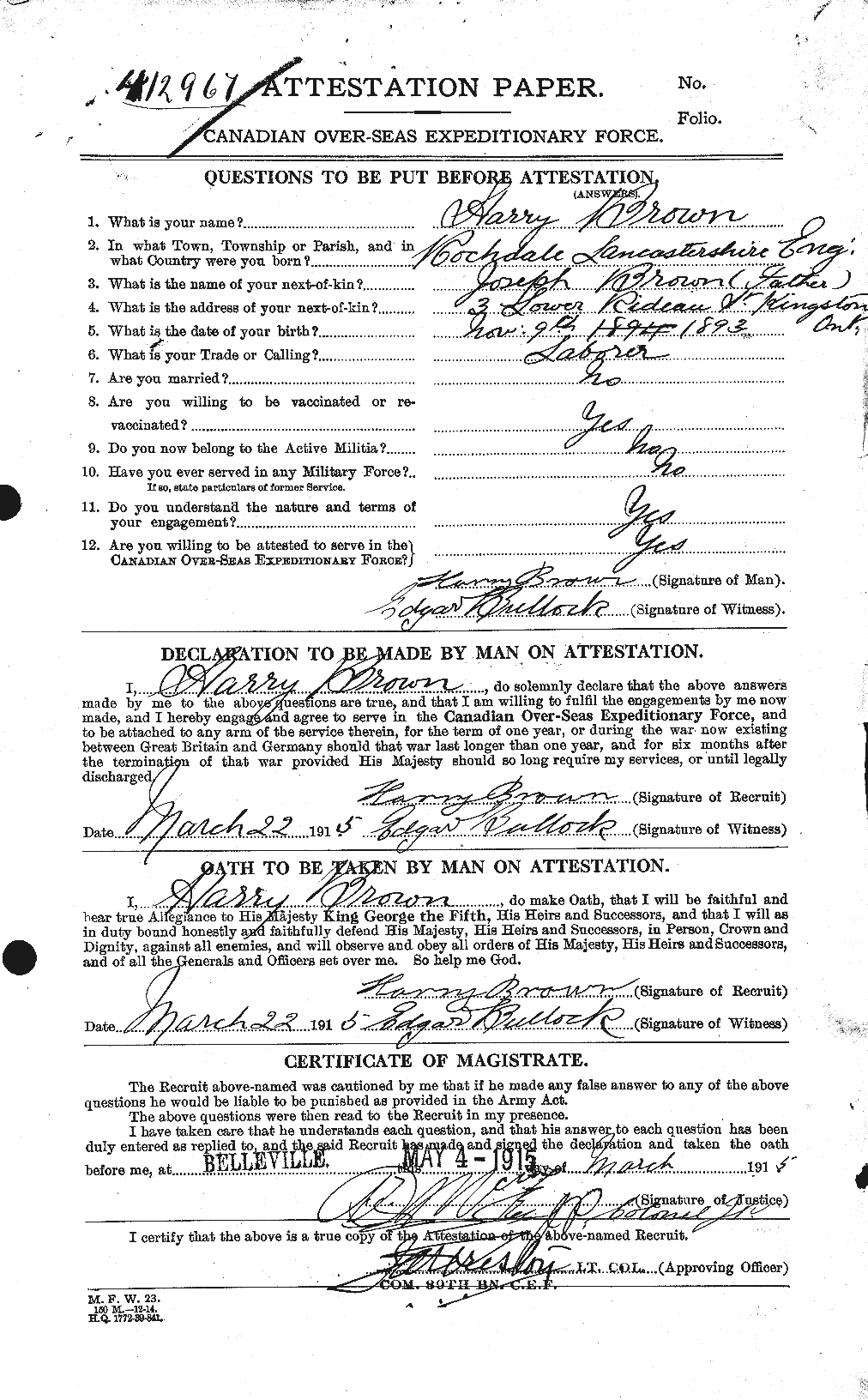 Personnel Records of the First World War - CEF 265397a
