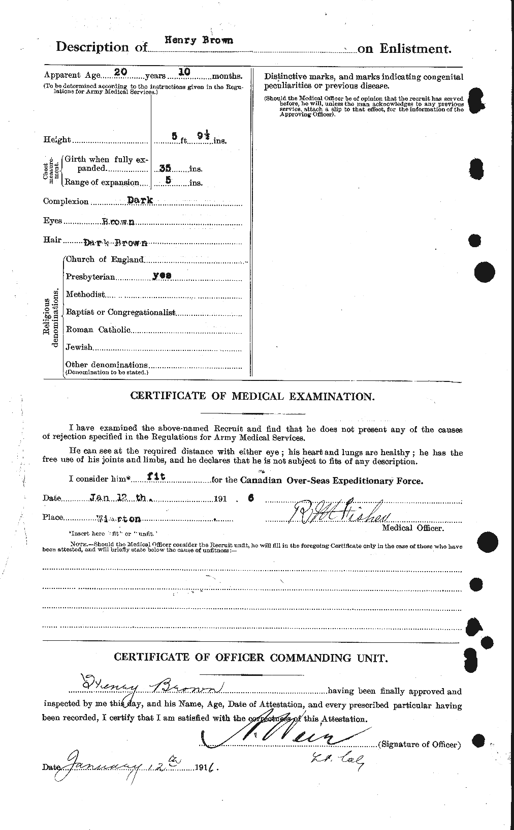 Dossiers du Personnel de la Première Guerre mondiale - CEC 265508b