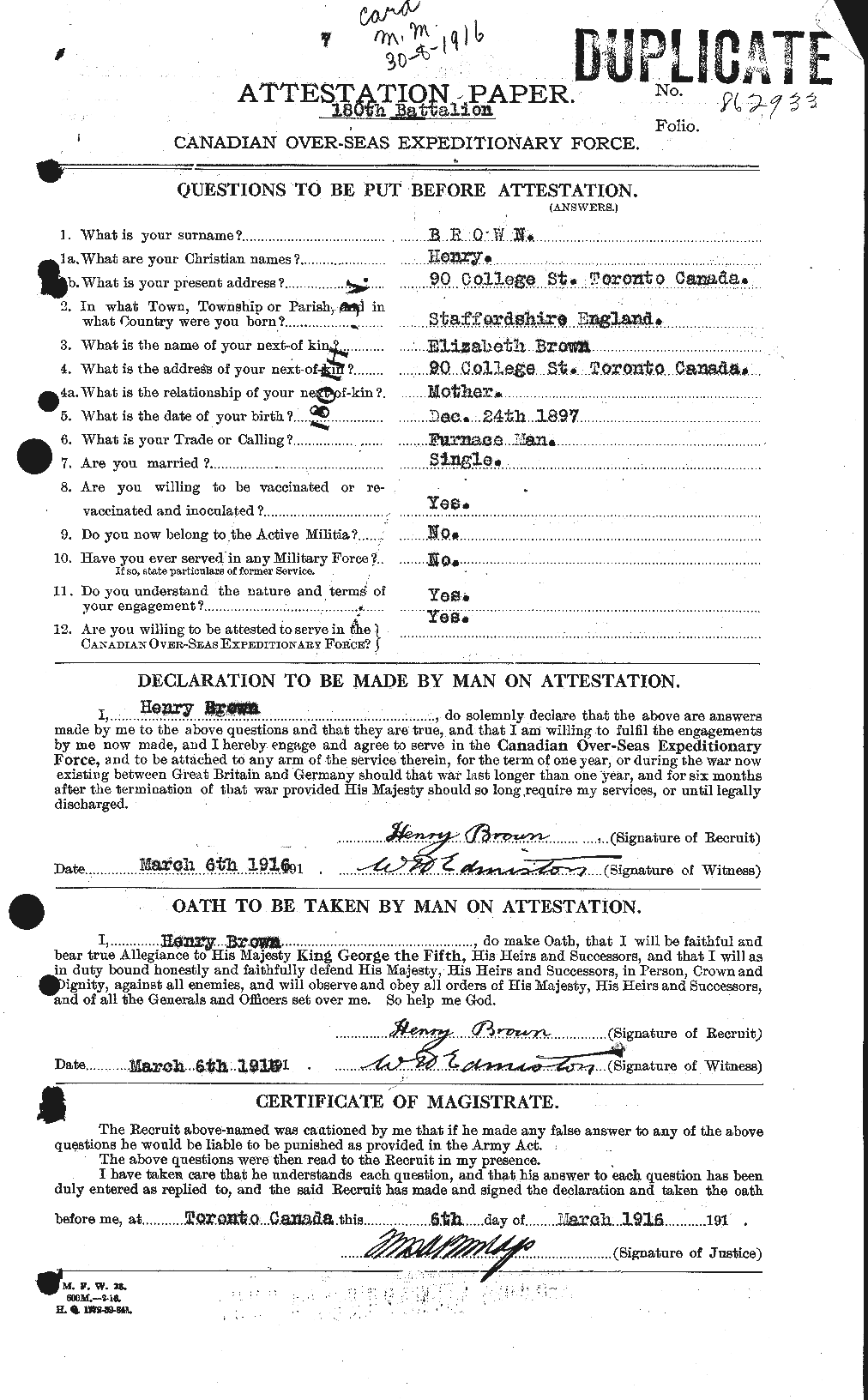 Personnel Records of the First World War - CEF 265515a