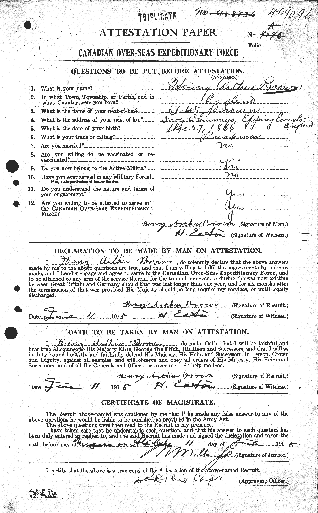 Personnel Records of the First World War - CEF 265521a