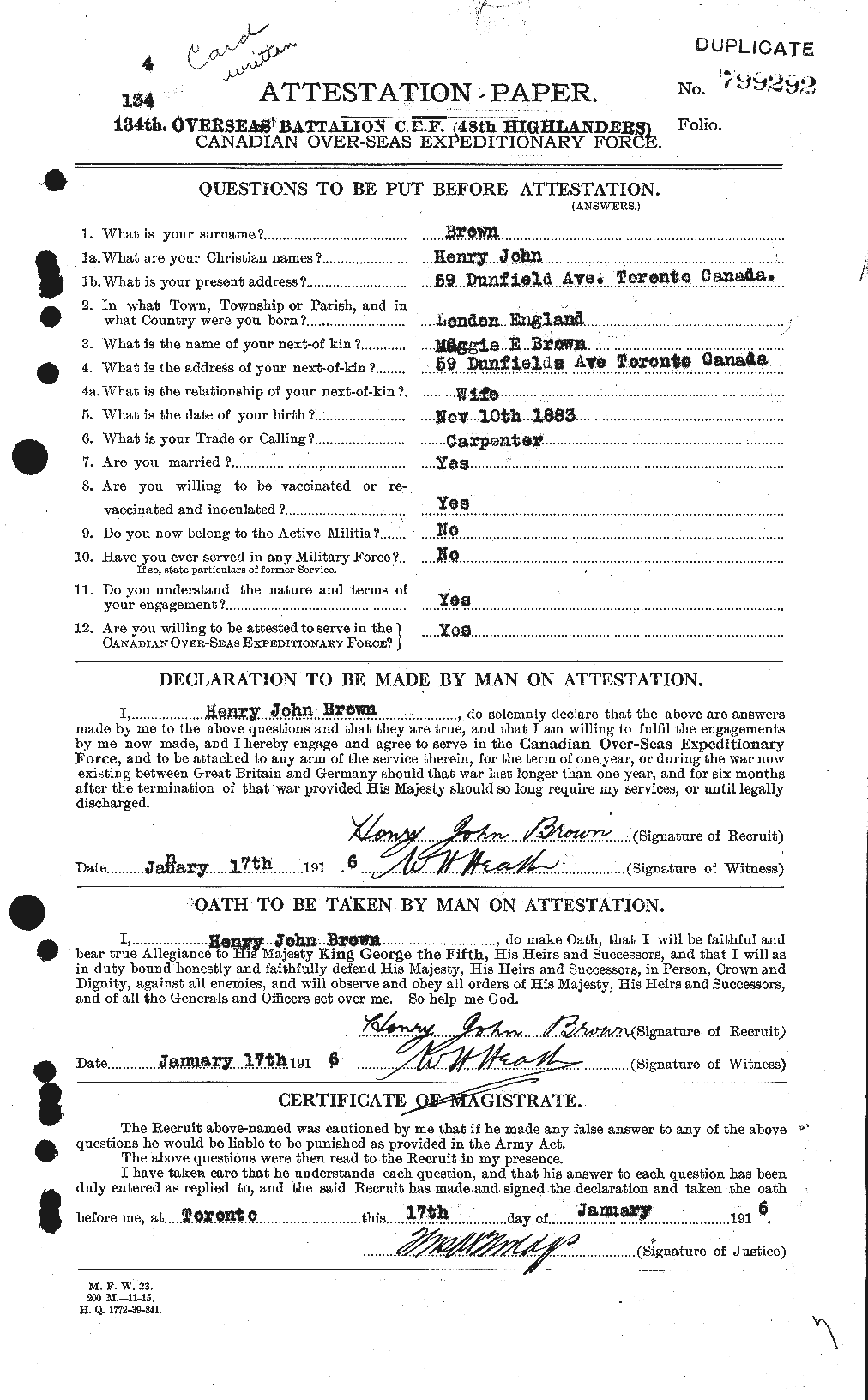 Personnel Records of the First World War - CEF 265530a