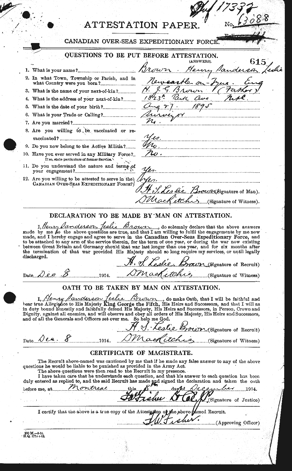 Personnel Records of the First World War - CEF 265538a