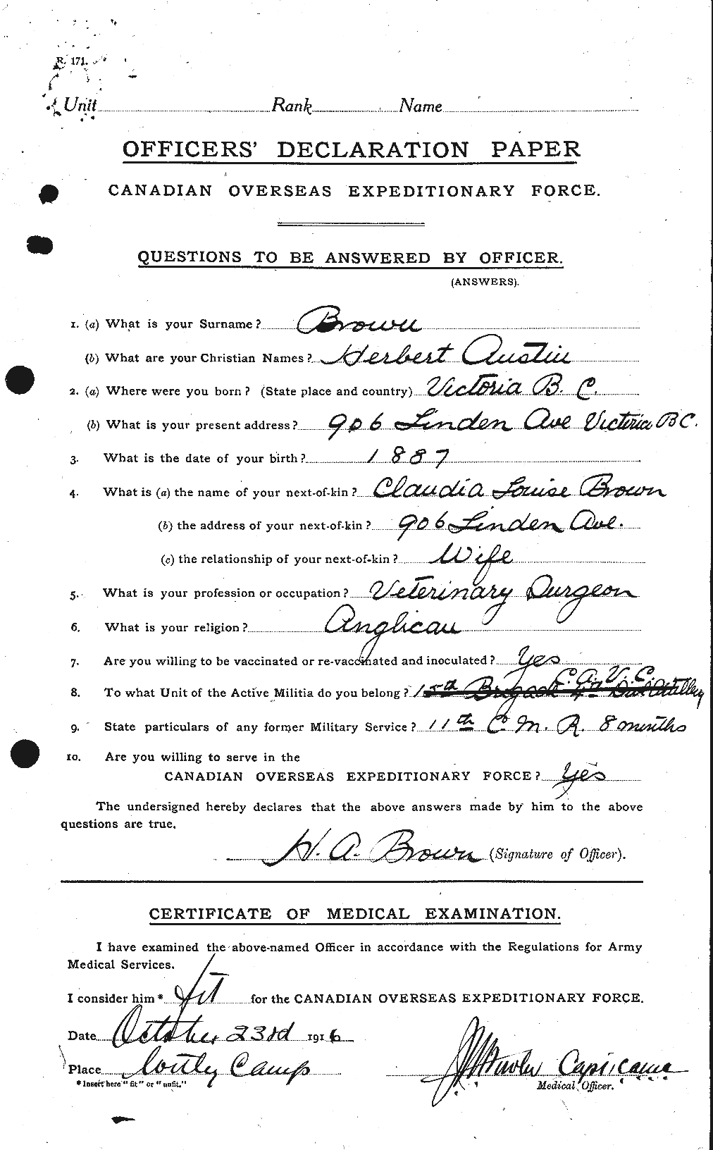 Personnel Records of the First World War - CEF 265562a
