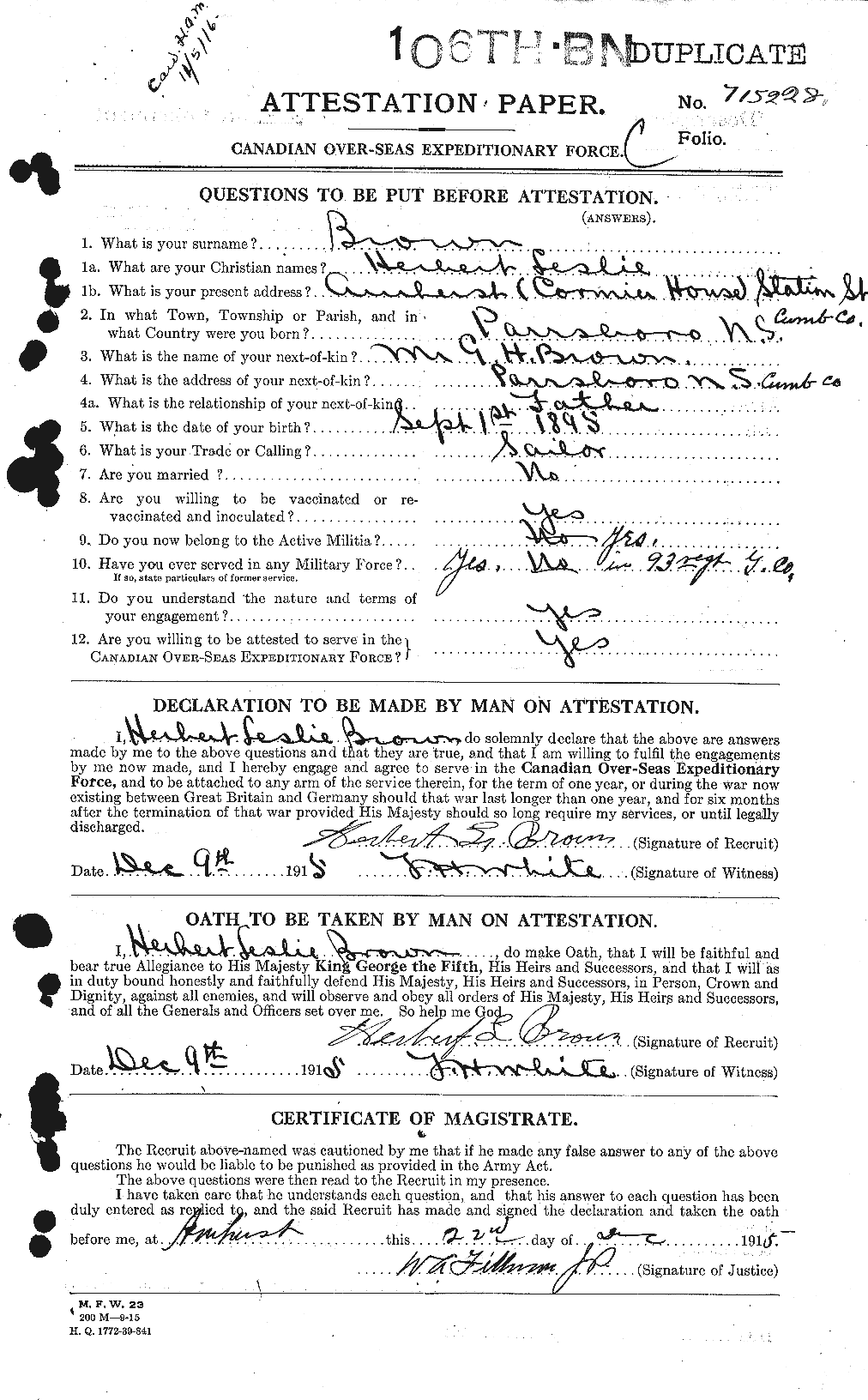 Personnel Records of the First World War - CEF 265579a