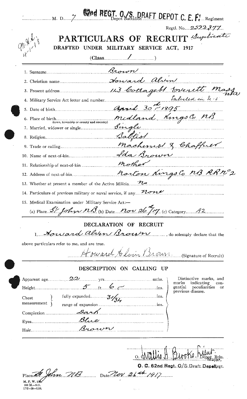 Personnel Records of the First World War - CEF 265613a