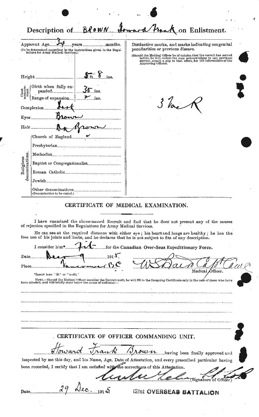 Dossiers du Personnel de la Première Guerre mondiale - CEC 265617b