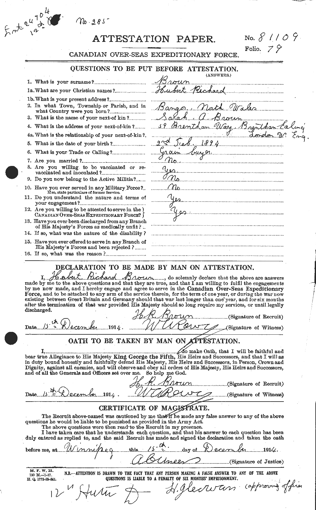 Personnel Records of the First World War - CEF 265629a