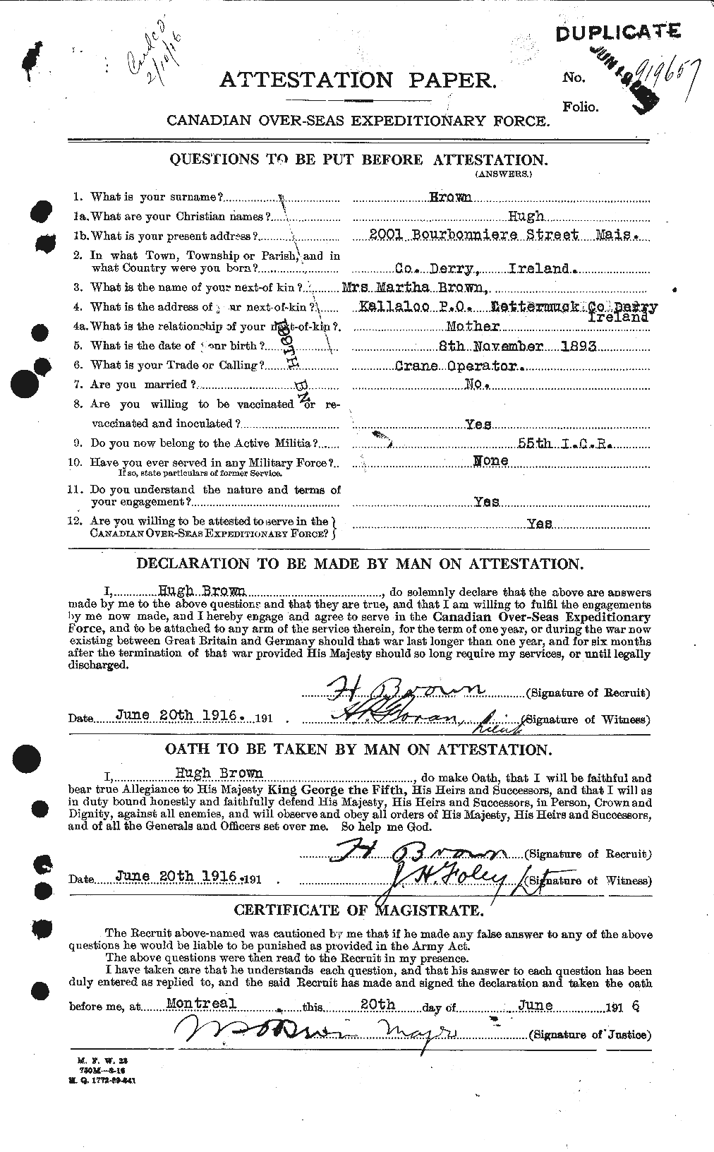 Personnel Records of the First World War - CEF 265637a