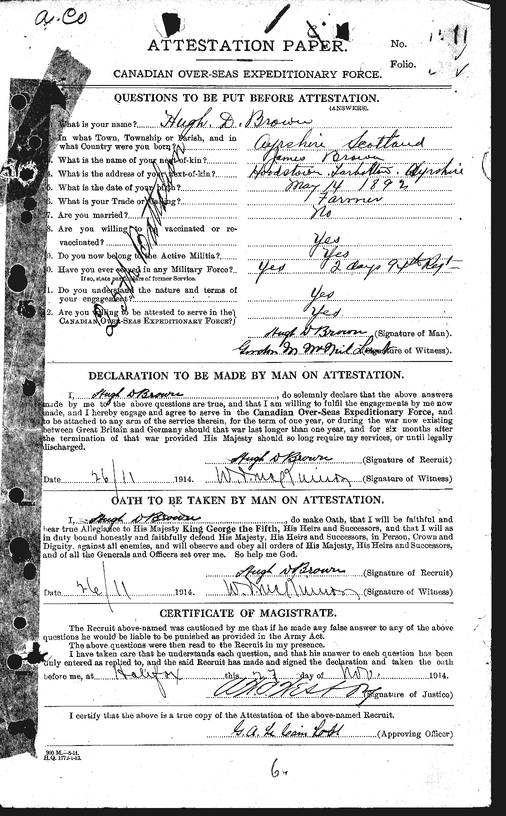 Personnel Records of the First World War - CEF 265644a