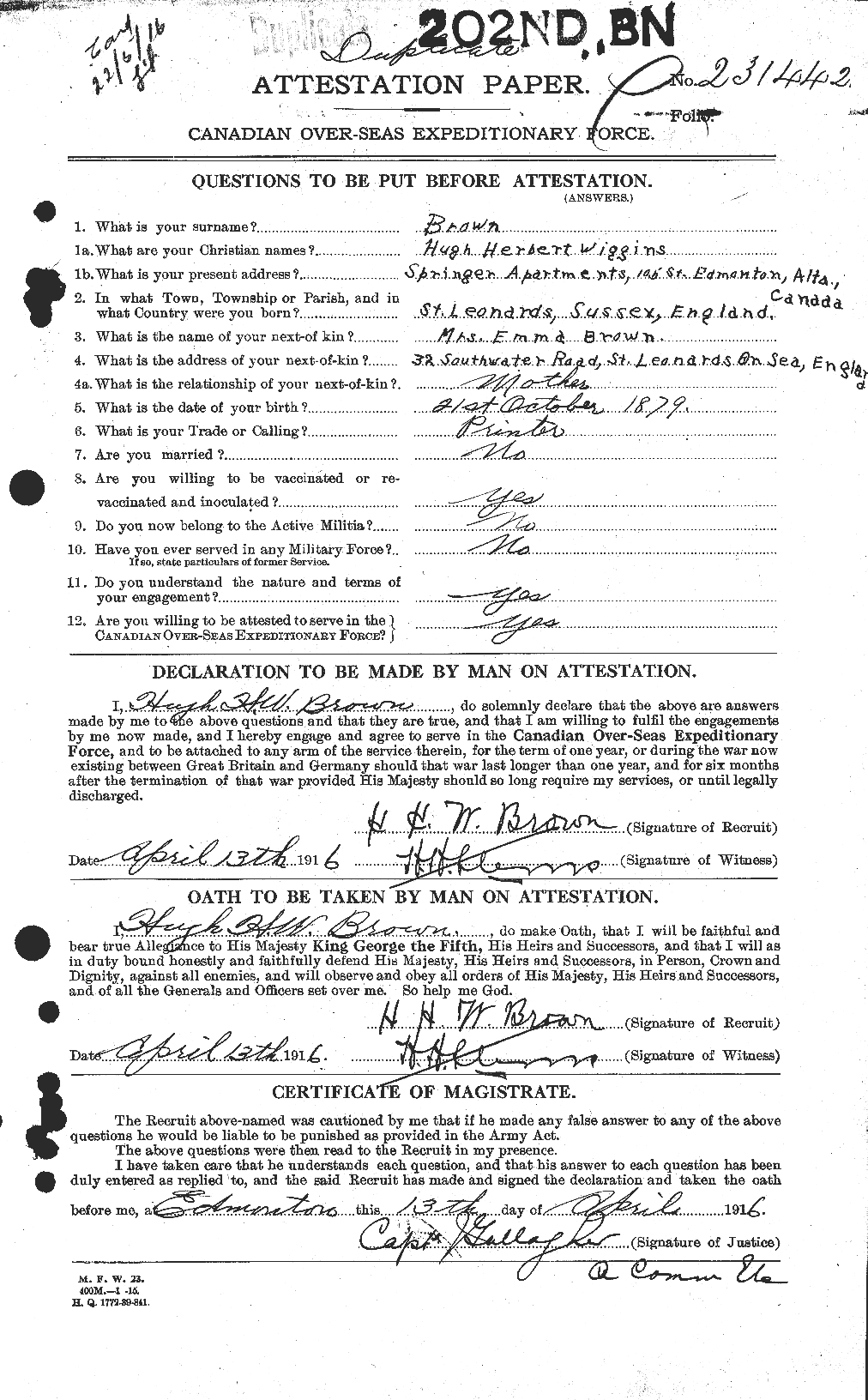Personnel Records of the First World War - CEF 265649a