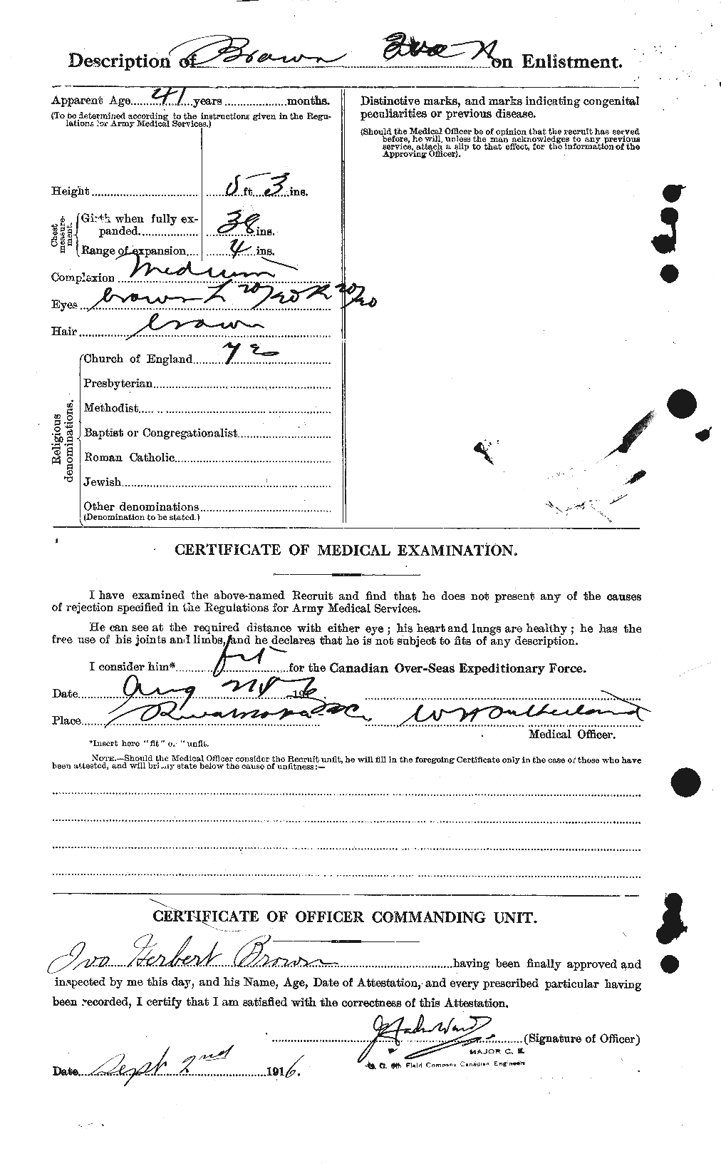 Dossiers du Personnel de la Première Guerre mondiale - CEC 265672b