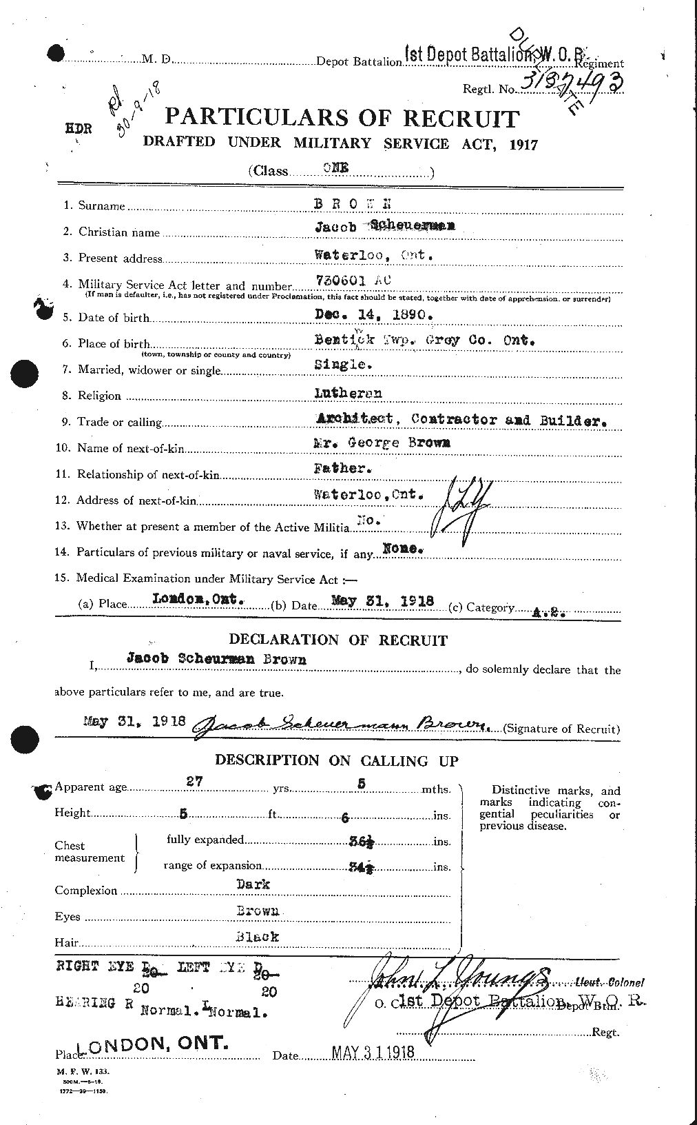 Personnel Records of the First World War - CEF 265689a