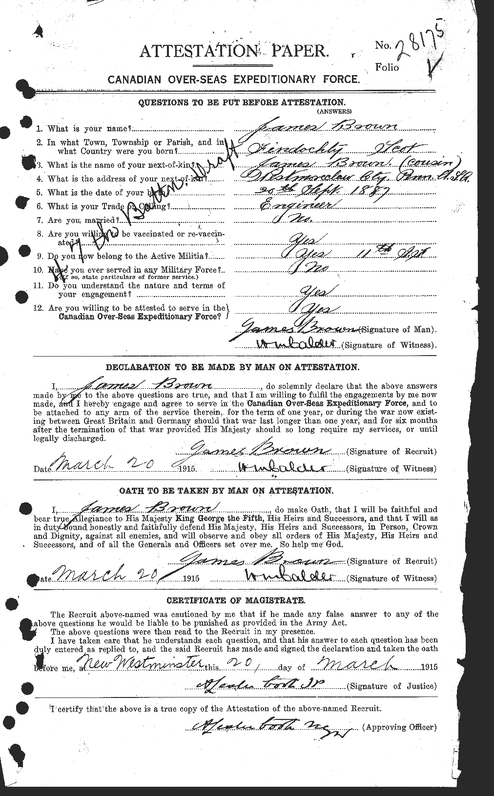 Personnel Records of the First World War - CEF 265716a