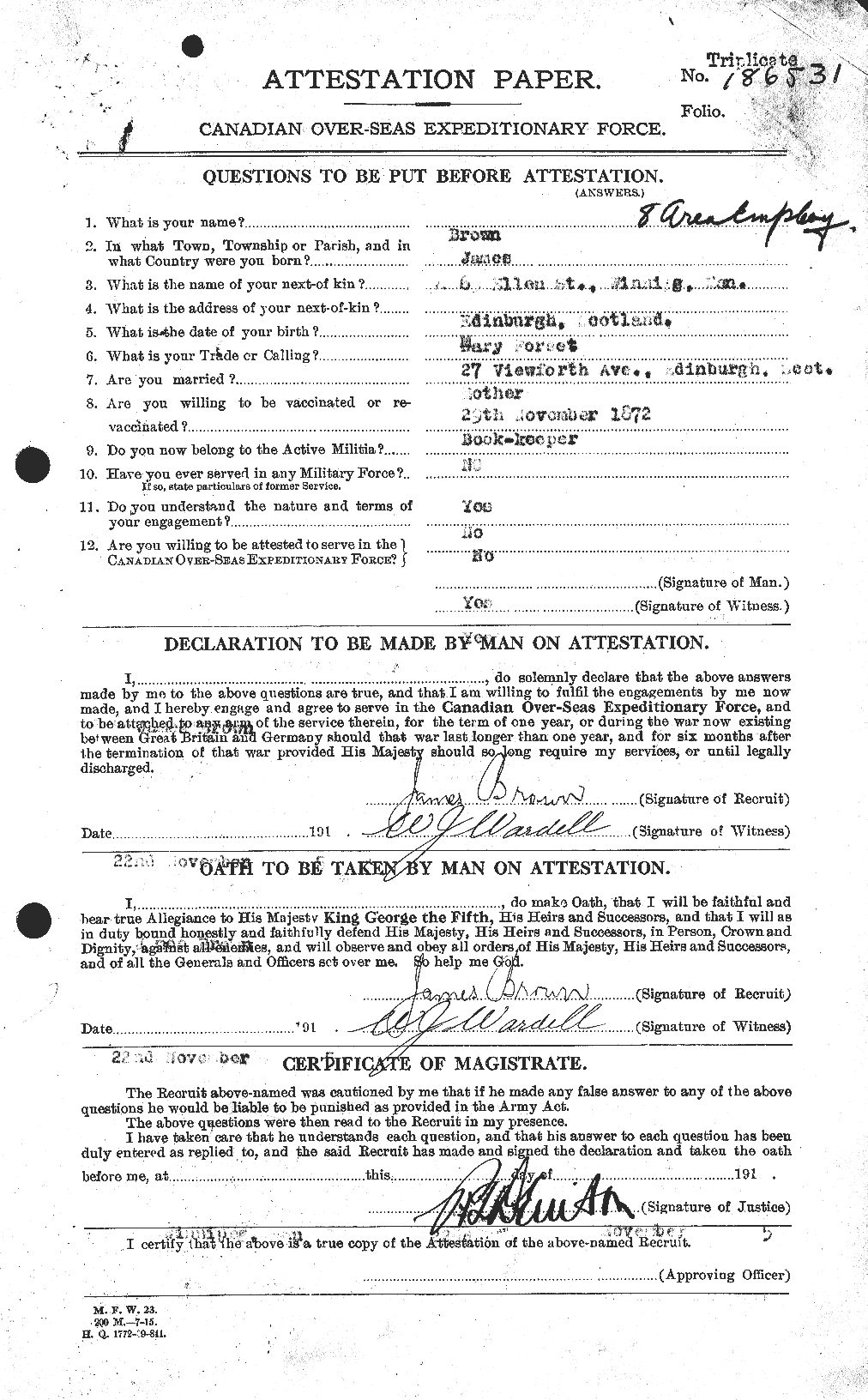 Personnel Records of the First World War - CEF 265724a