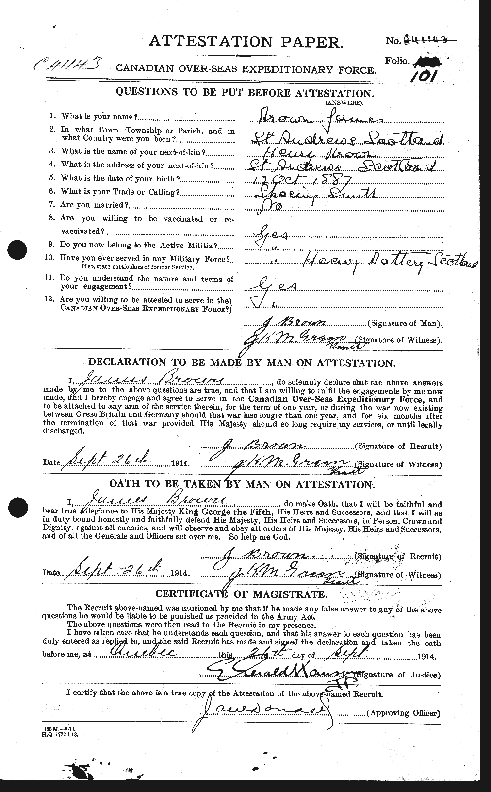 Personnel Records of the First World War - CEF 265727a