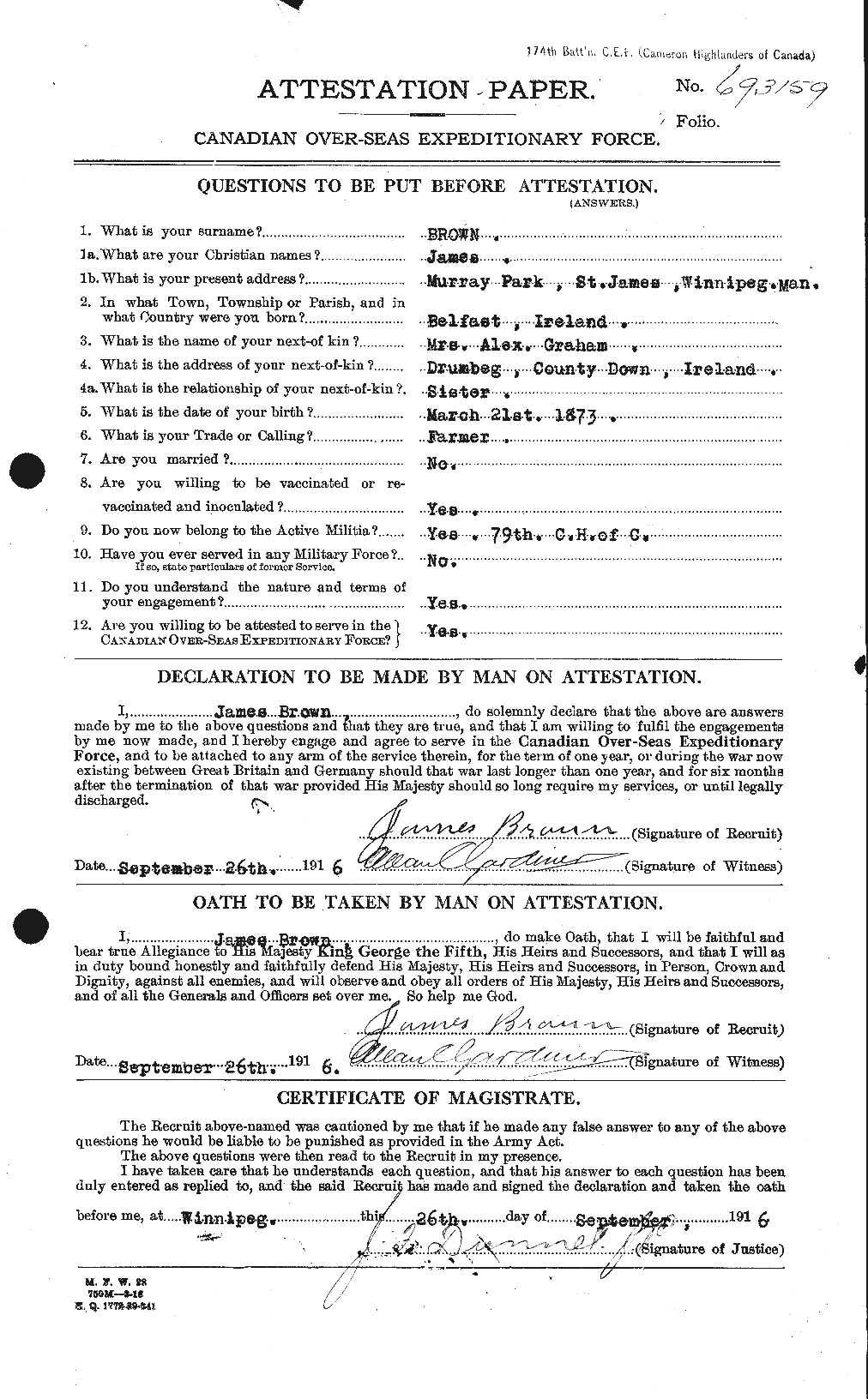 Personnel Records of the First World War - CEF 265743a