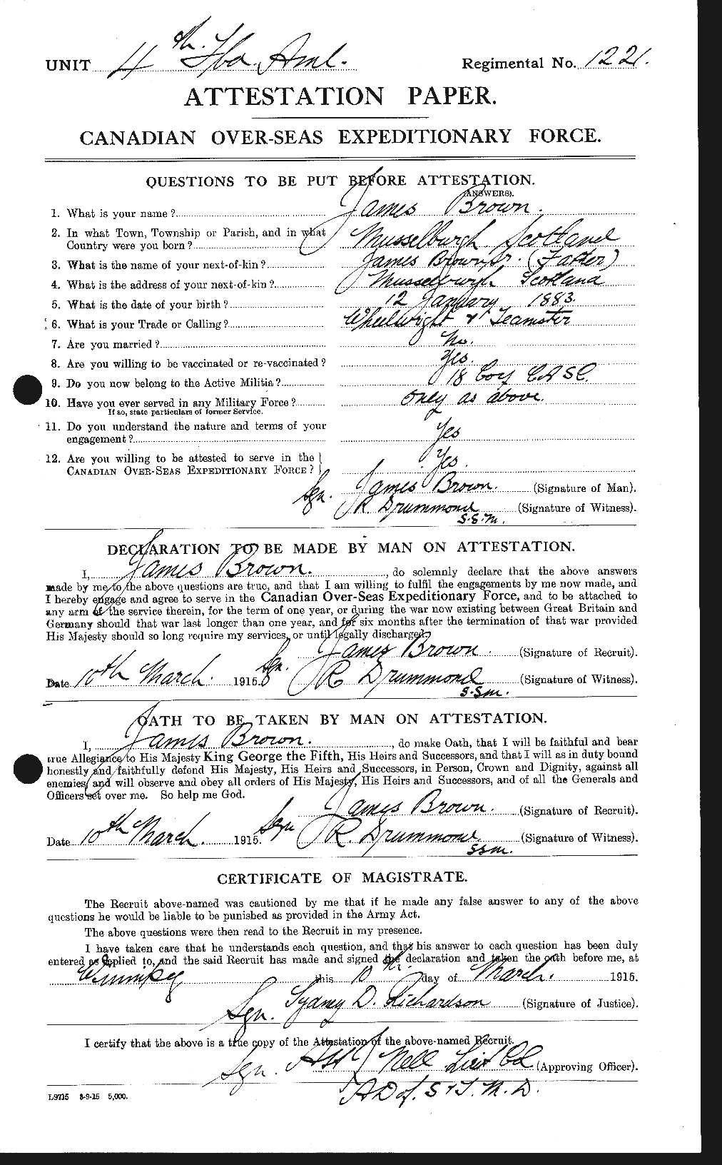 Personnel Records of the First World War - CEF 265748a