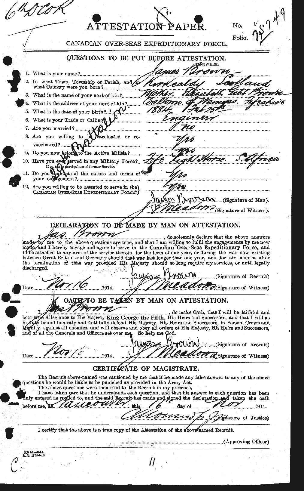 Personnel Records of the First World War - CEF 265762a