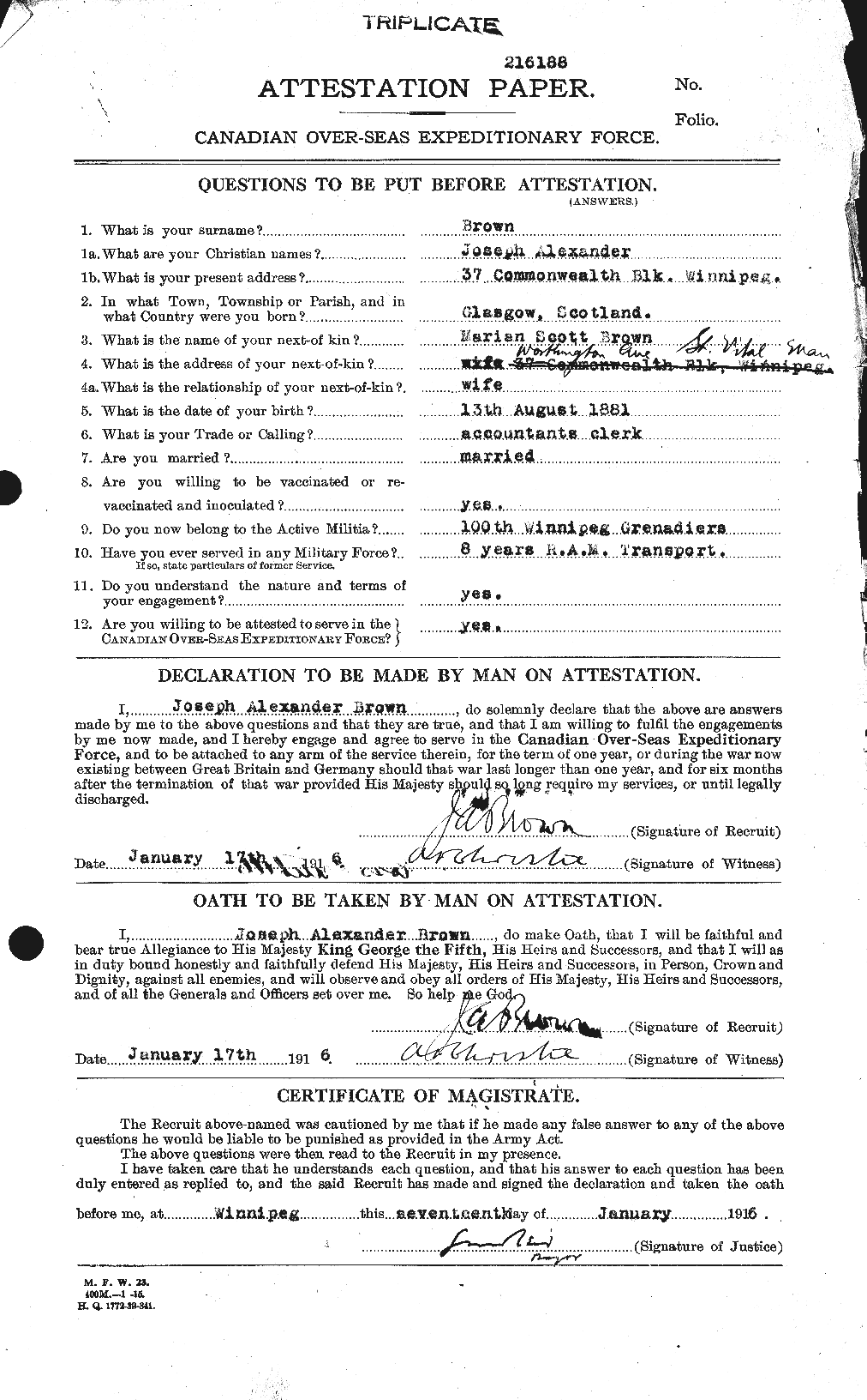 Personnel Records of the First World War - CEF 265784a