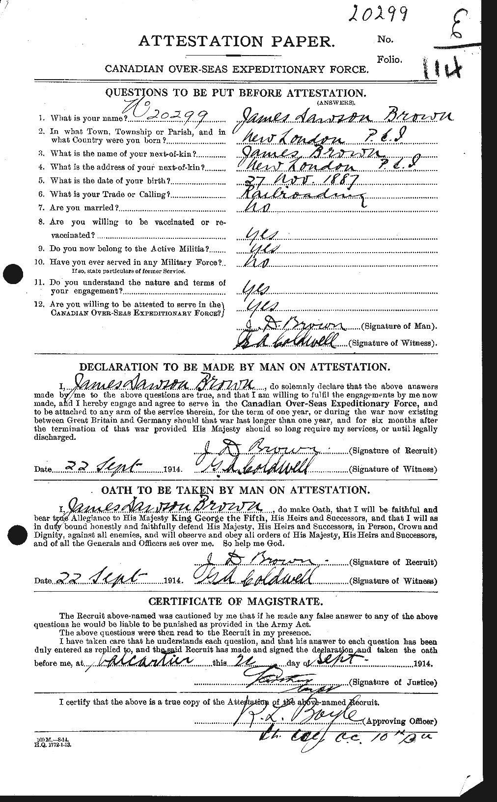 Personnel Records of the First World War - CEF 265809a