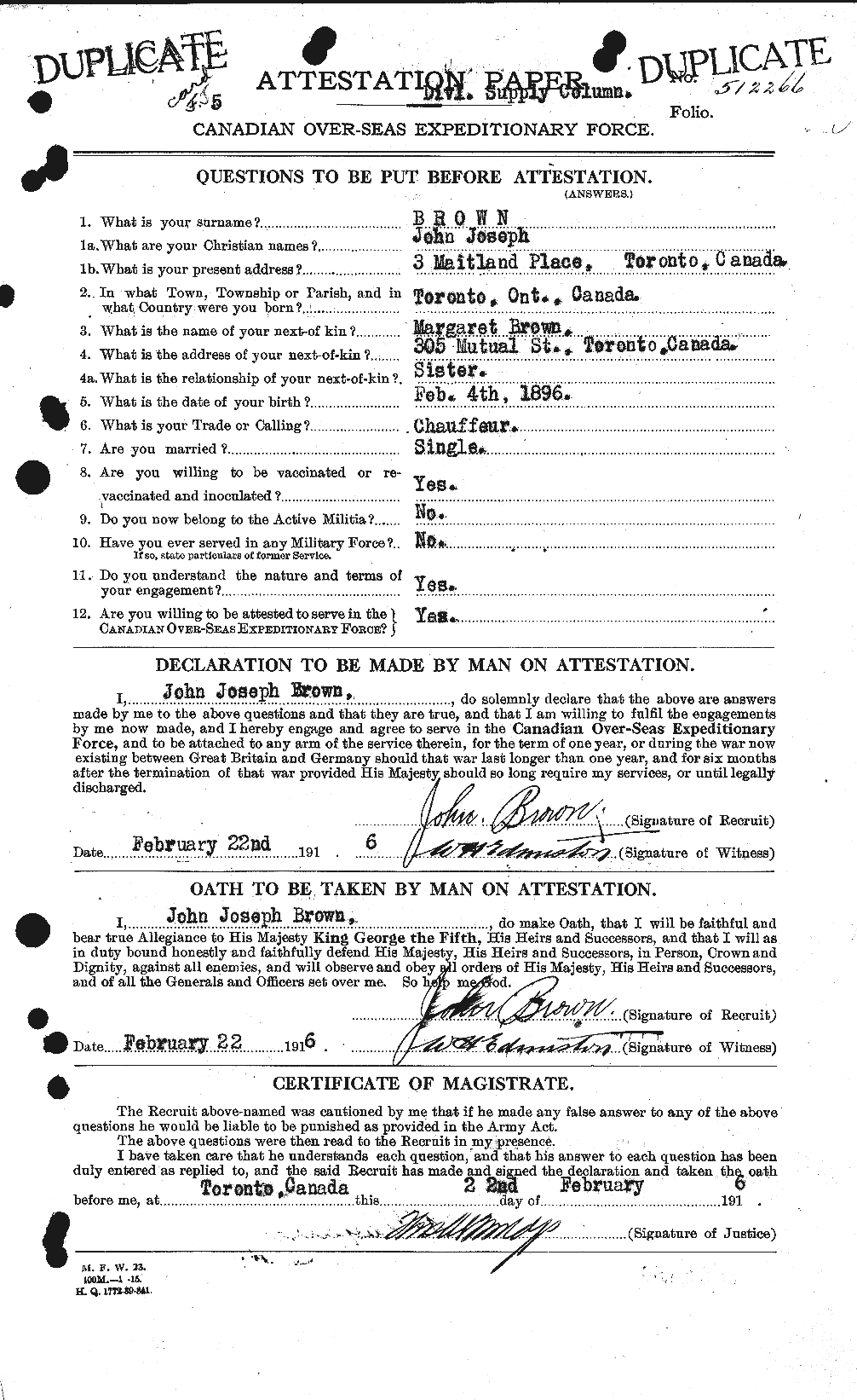 Personnel Records of the First World War - CEF 265821a