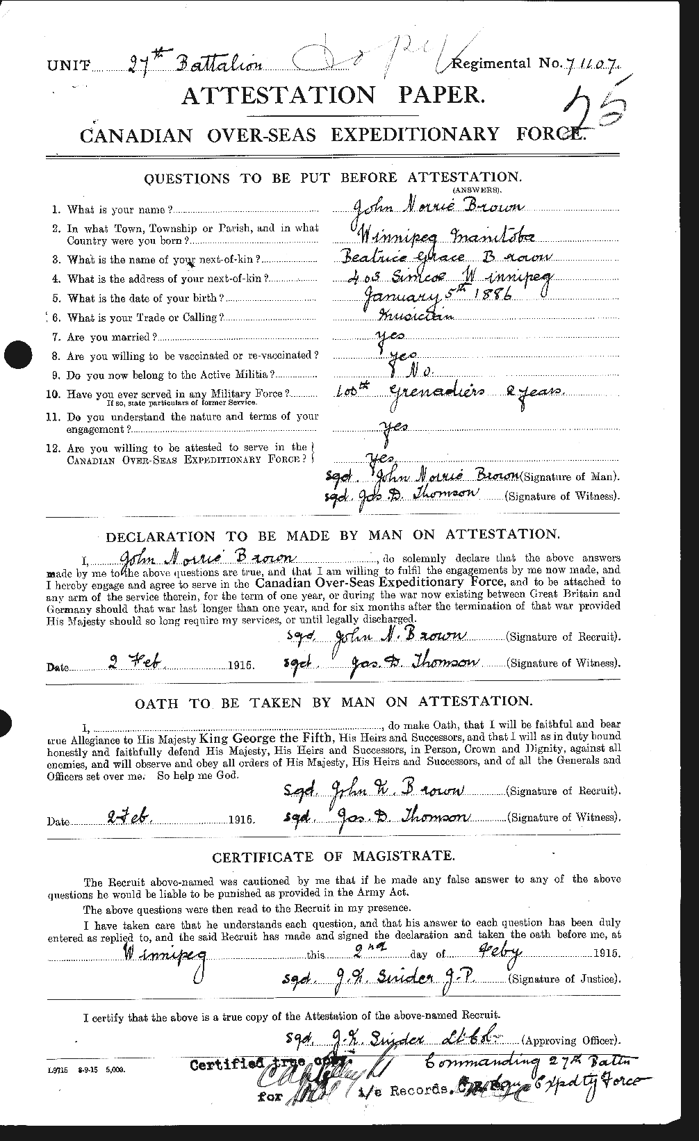 Personnel Records of the First World War - CEF 265848a