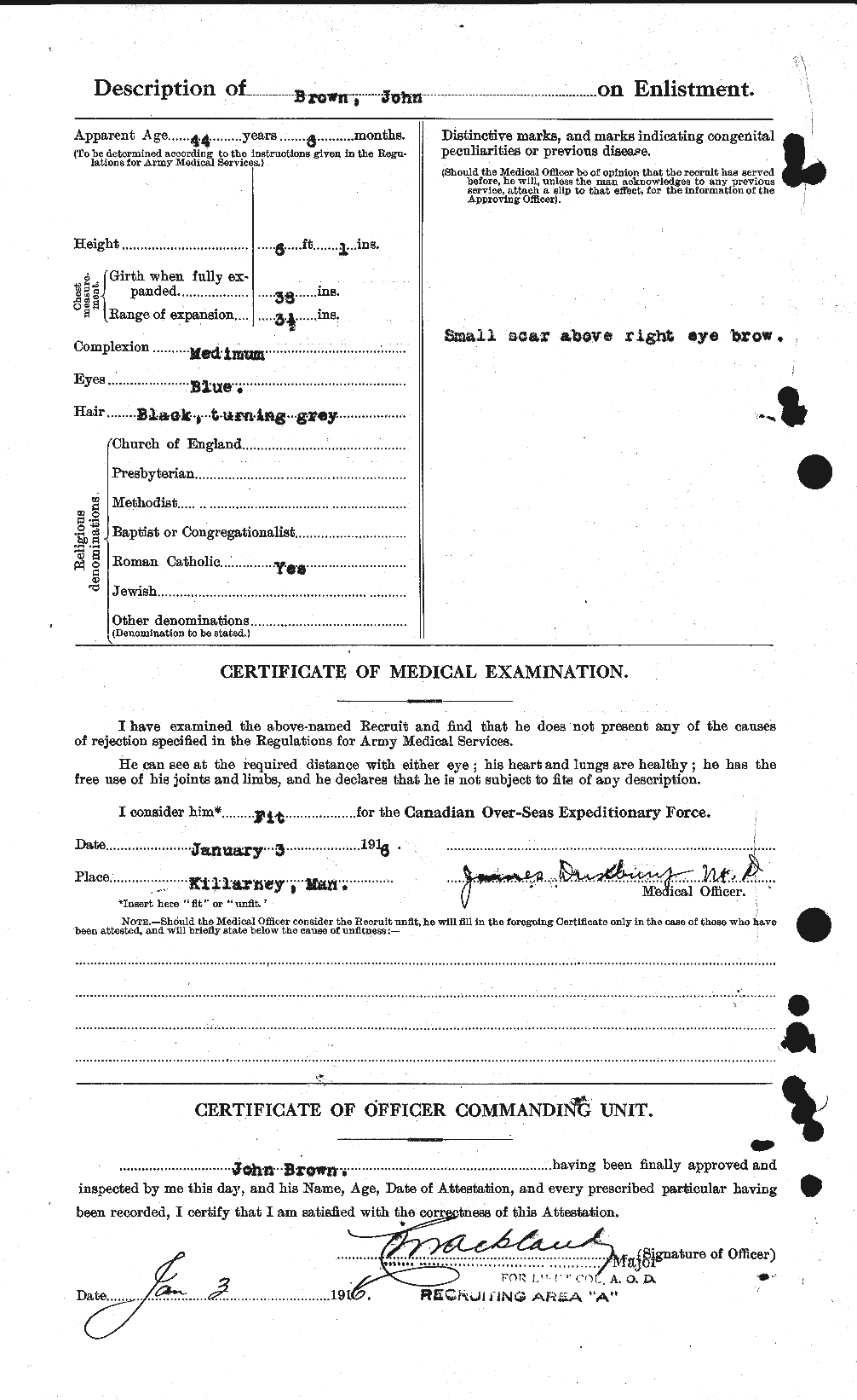Dossiers du Personnel de la Première Guerre mondiale - CEC 265863b