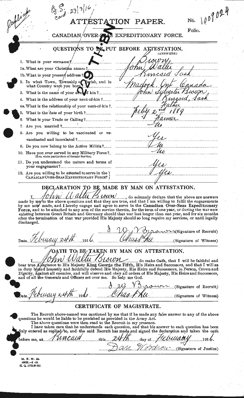 Personnel Records of the First World War - CEF 265896a