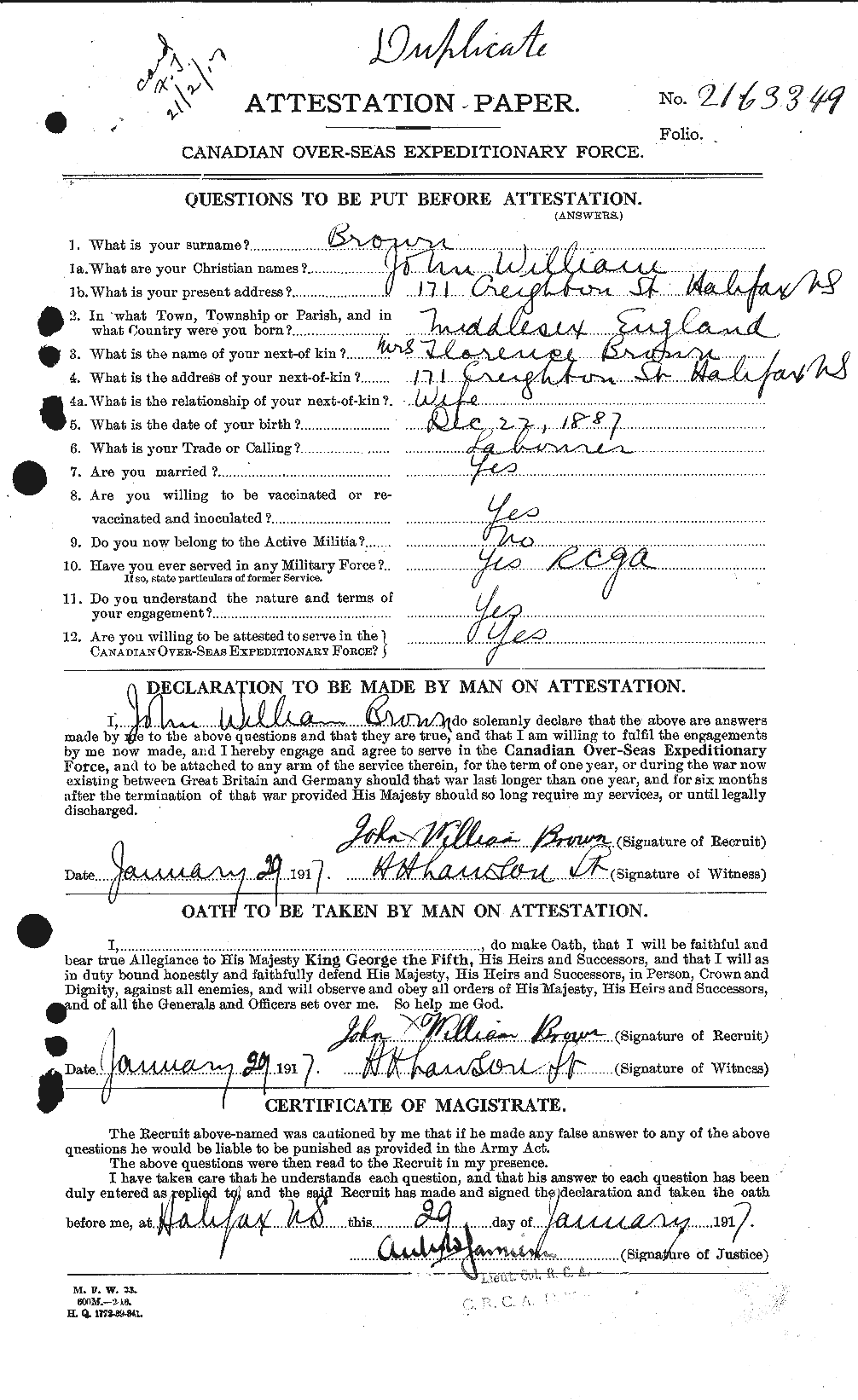 Personnel Records of the First World War - CEF 265905a