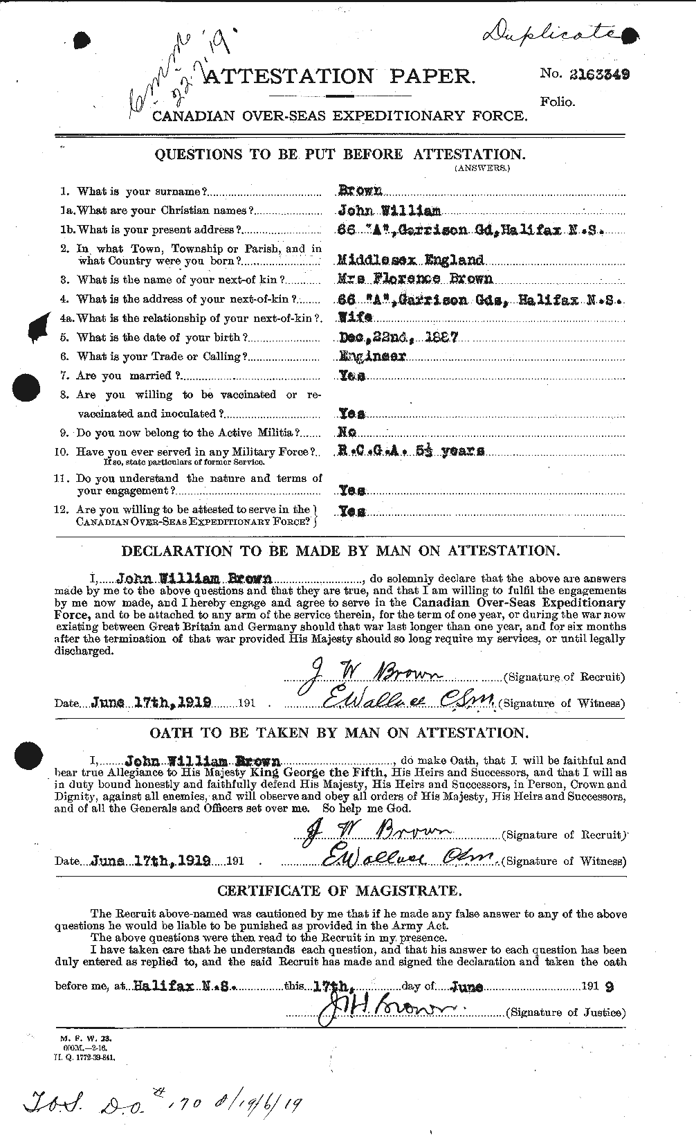 Personnel Records of the First World War - CEF 265906a