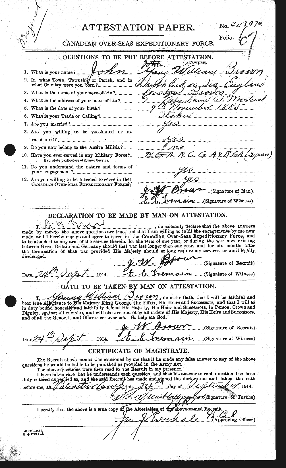 Personnel Records of the First World War - CEF 265911a