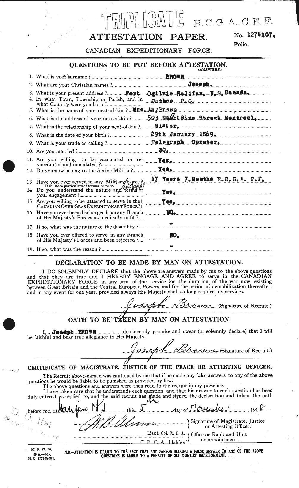 Personnel Records of the First World War - CEF 265921a