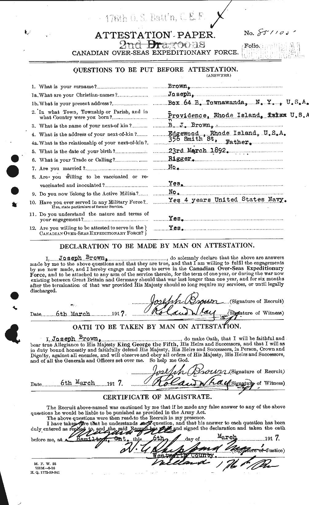 Personnel Records of the First World War - CEF 265928a