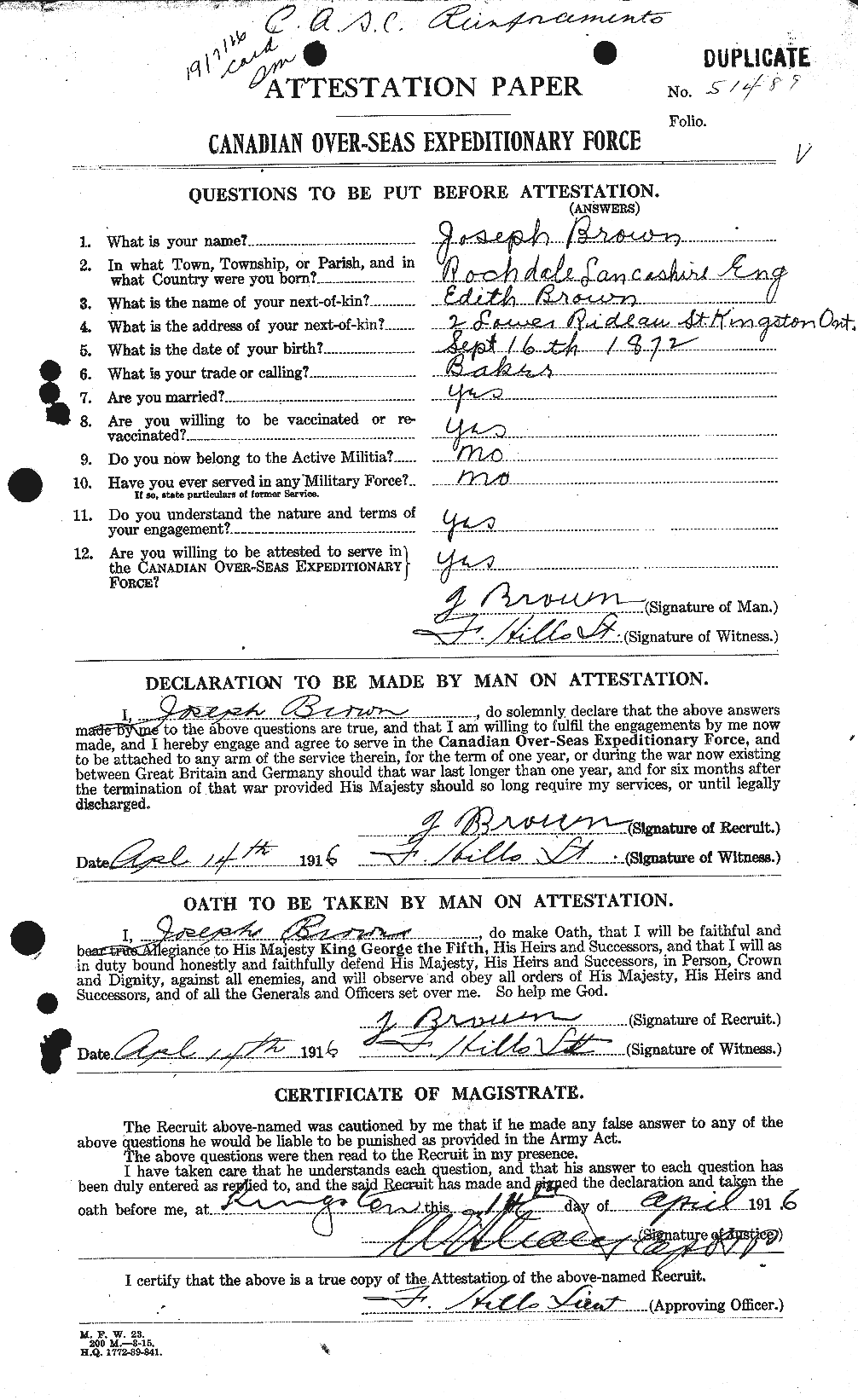 Personnel Records of the First World War - CEF 265929a