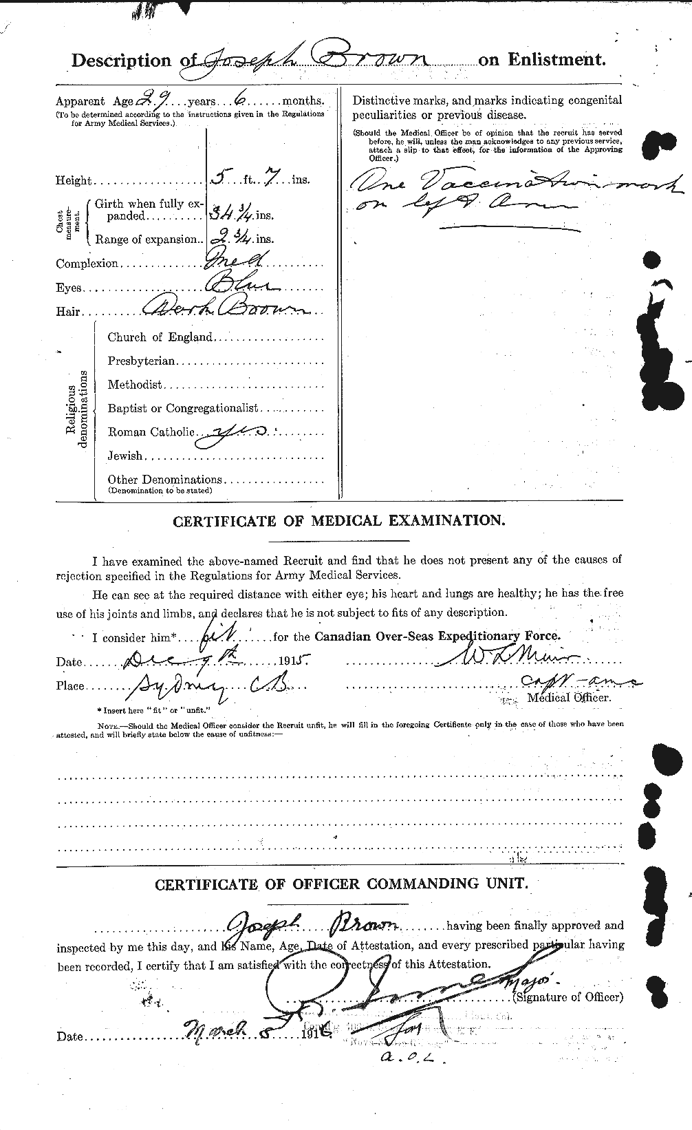 Dossiers du Personnel de la Première Guerre mondiale - CEC 265951b