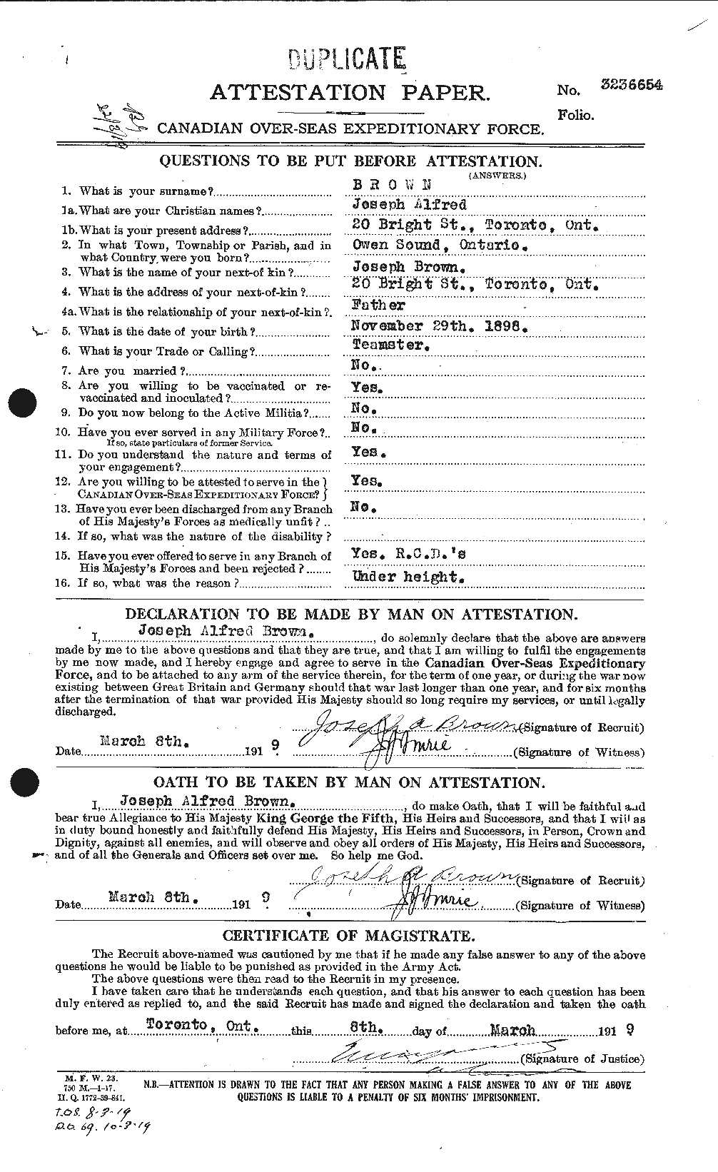Personnel Records of the First World War - CEF 265955a