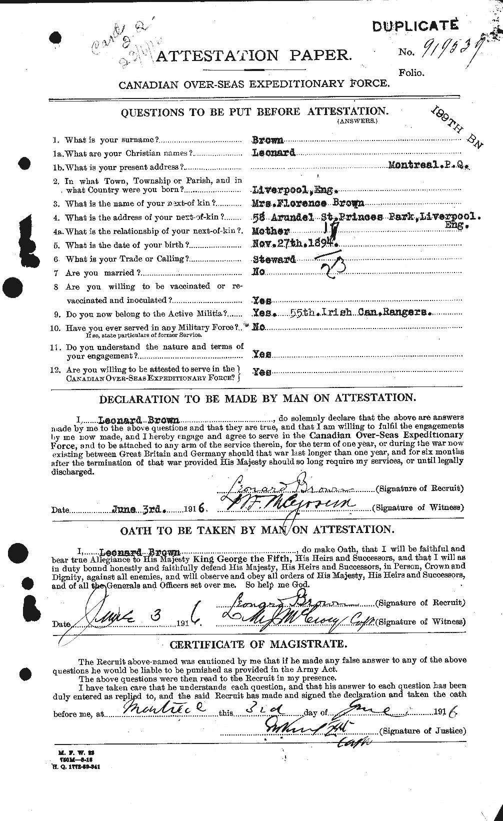 Personnel Records of the First World War - CEF 266287a