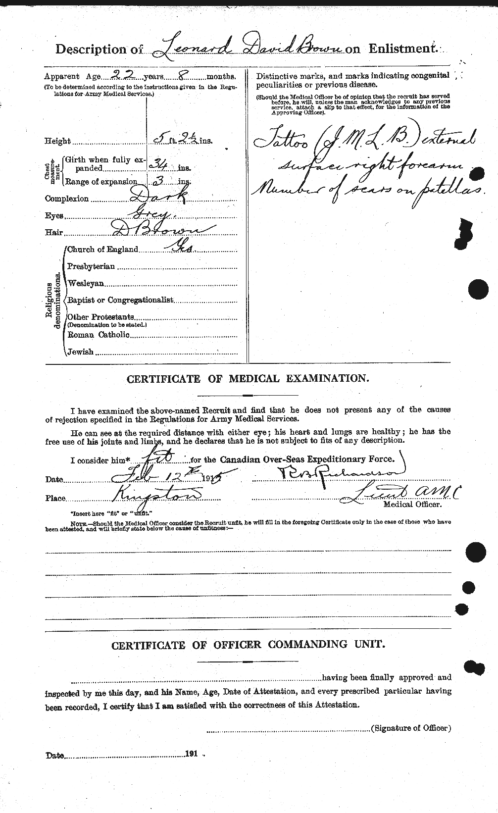 Personnel Records of the First World War - CEF 266294b