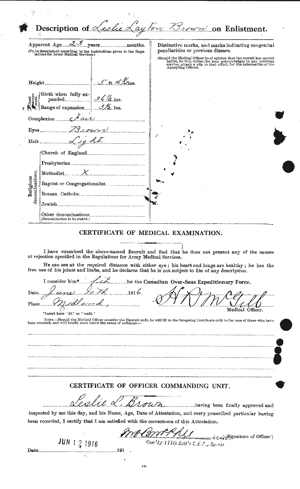 Personnel Records of the First World War - CEF 266309b