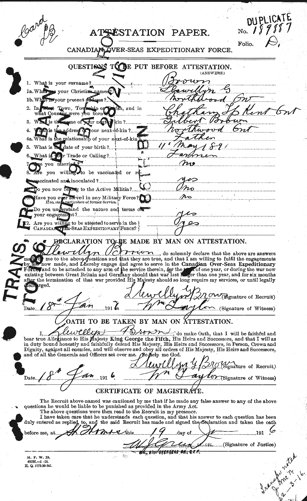 Personnel Records of the First World War - CEF 266324a