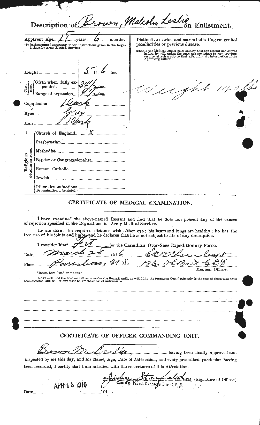 Personnel Records of the First World War - CEF 266355b