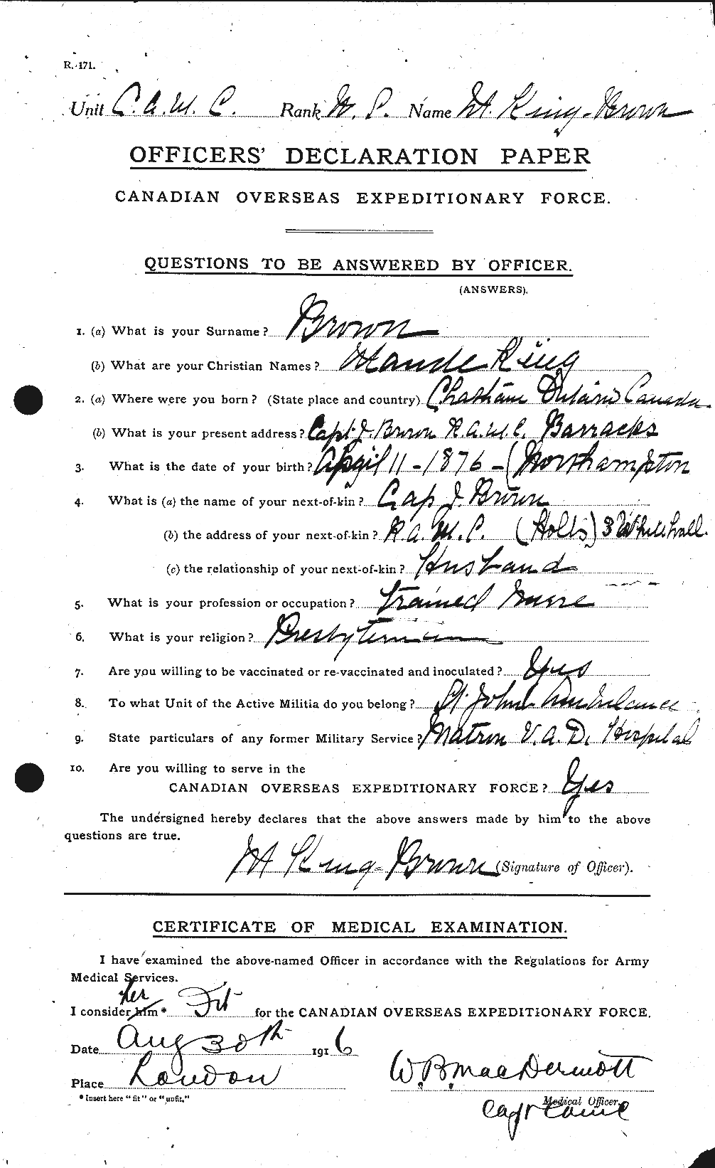 Personnel Records of the First World War - CEF 266356a