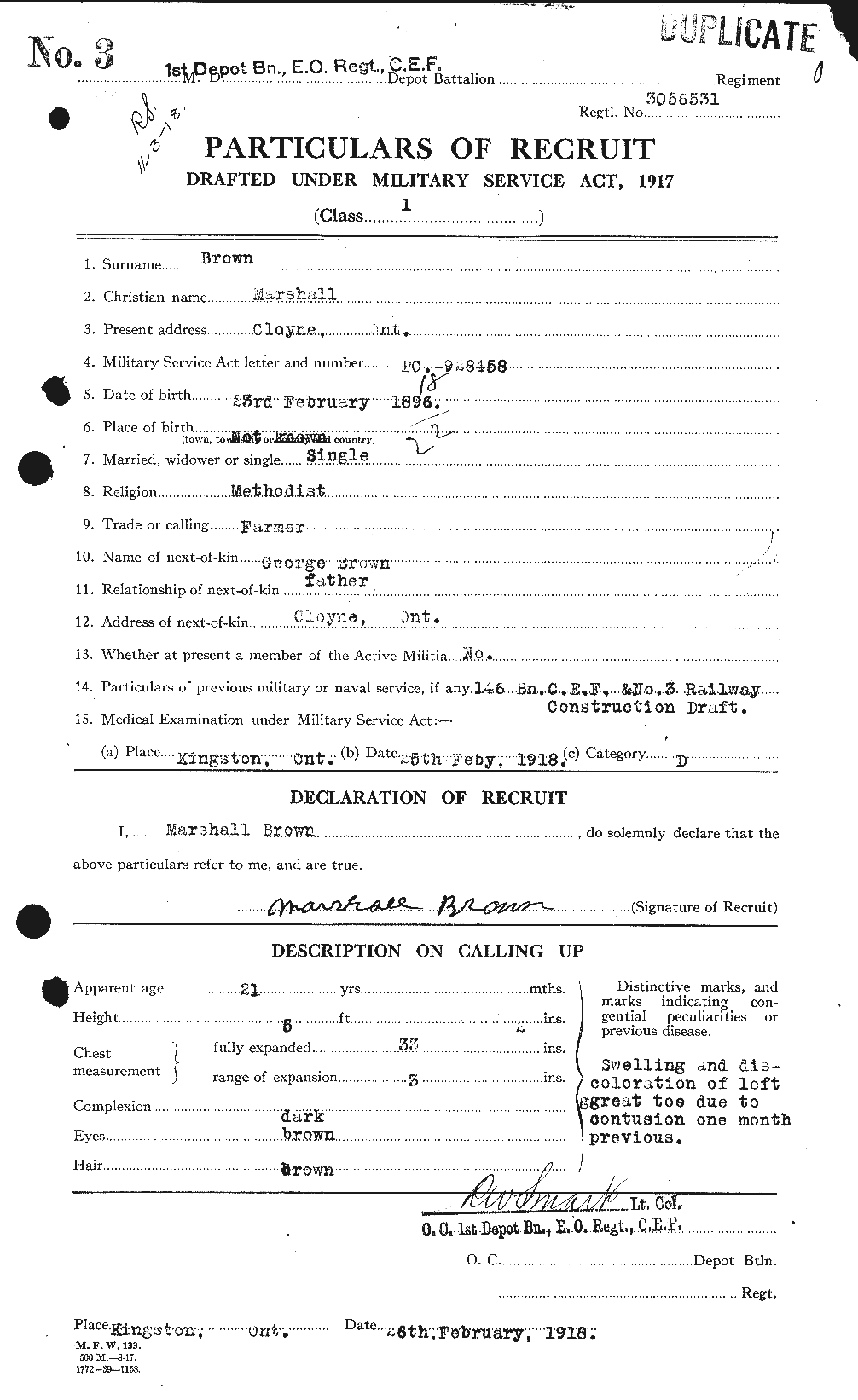 Personnel Records of the First World War - CEF 266363a