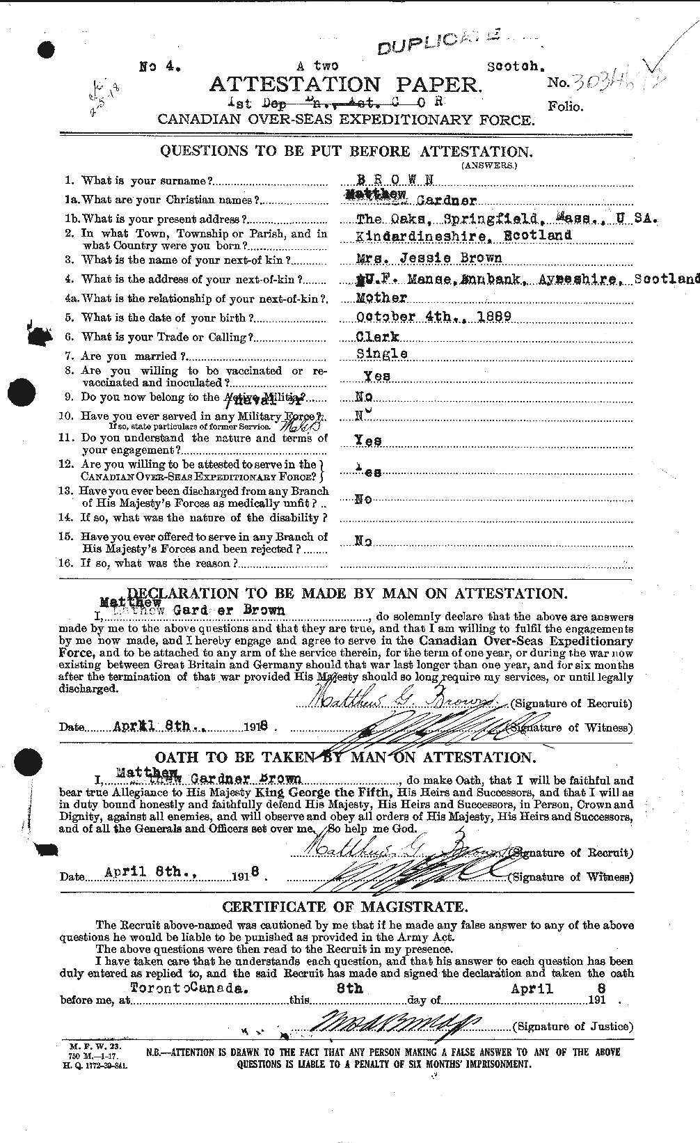 Personnel Records of the First World War - CEF 266369a