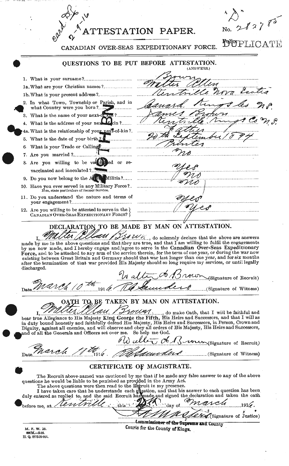 Personnel Records of the First World War - CEF 266656a