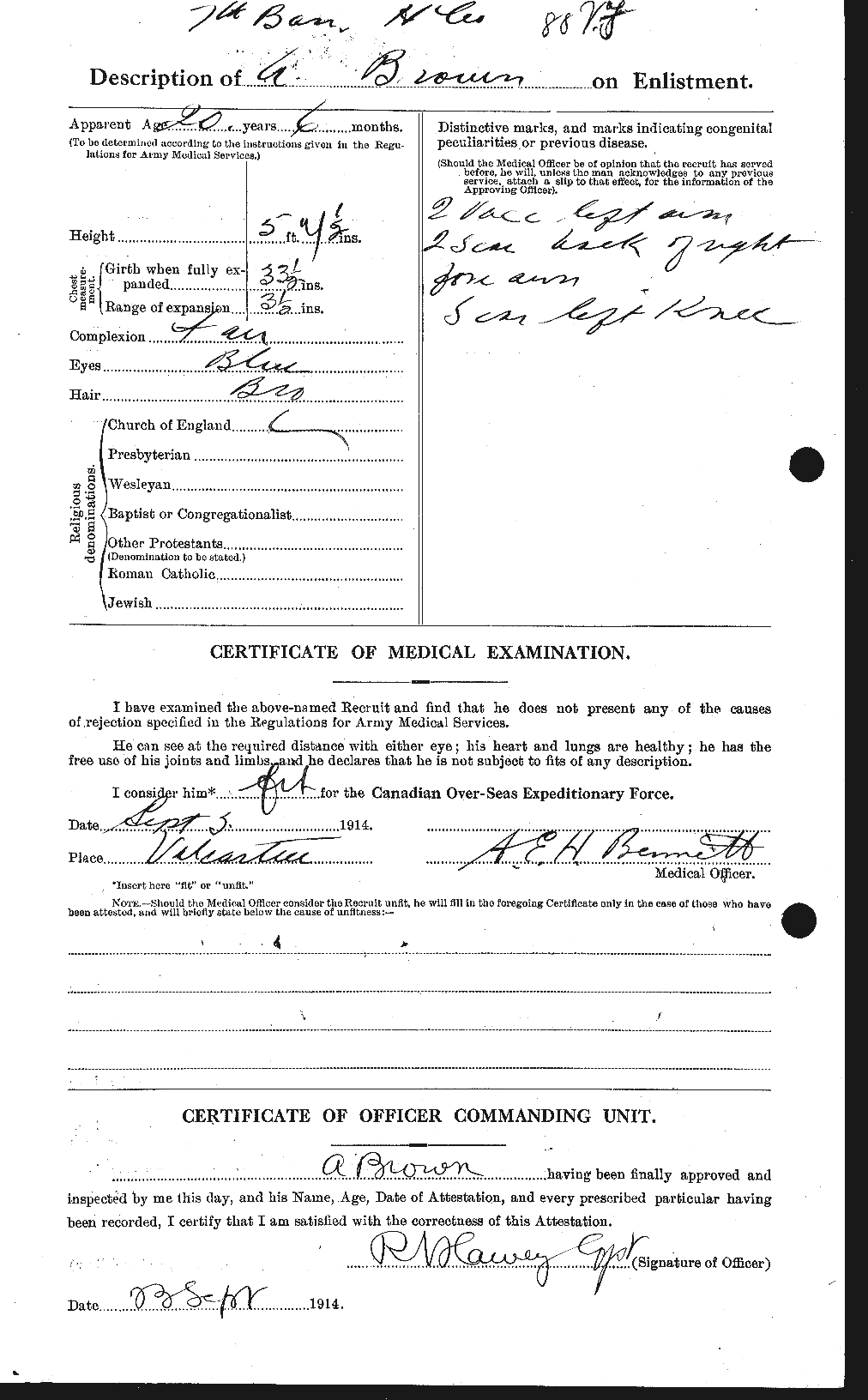 Dossiers du Personnel de la Première Guerre mondiale - CEC 266916b