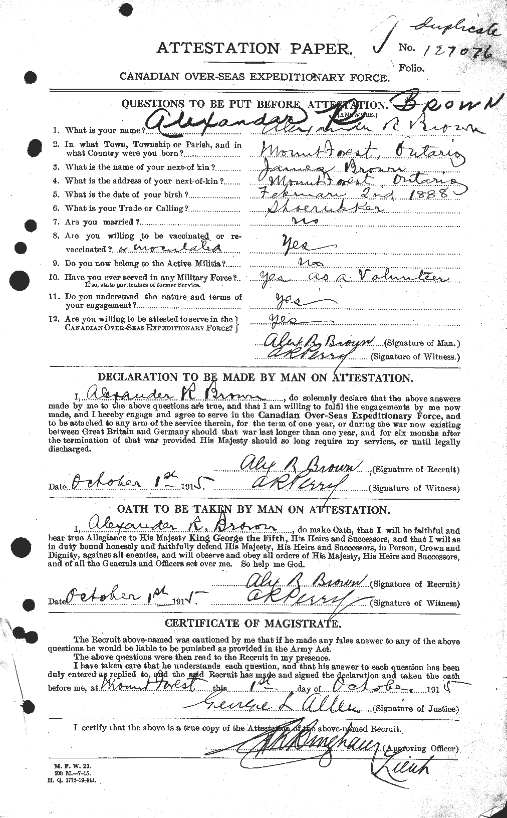 Personnel Records of the First World War - CEF 266979a